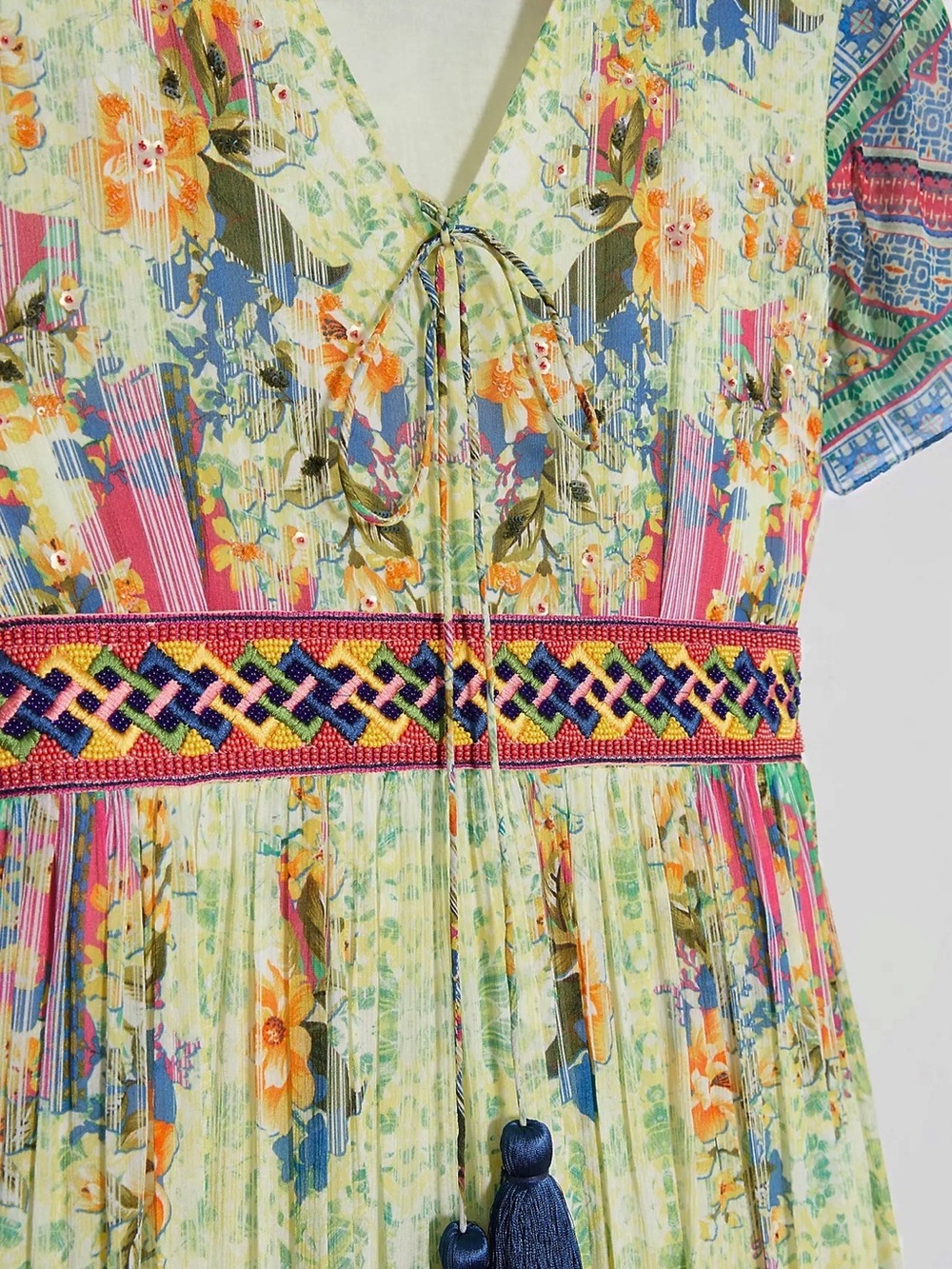 NWT Anthropologie Bhanuni Jyoti Arianna Maxi Dress Boho Chic Floral Gypsy - Picture 7 of 7